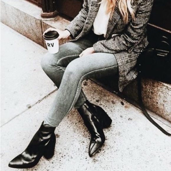 The Kooples Black Patent Leather Block Heel Ankle Boots - Picture 12 of 12